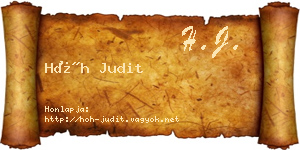 Hőh Judit névjegykártya